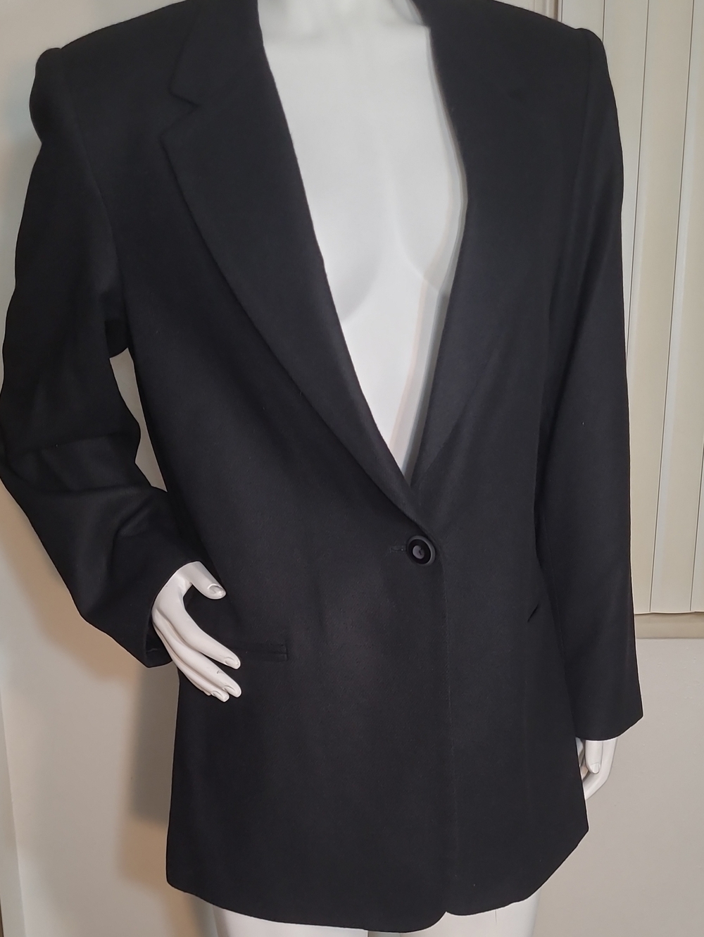 Sag Harbor 100% Wool Black Single-Button Women's Blazer